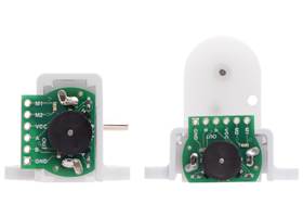 The Magnetic Encoder Kit for Mini Plastic Gearmotors works with our Tall (left) and Wide (right) Mini Plastic Gearmotor Brackets. (1)