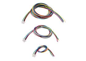 6-Pin Female JST SH-Style Cables (75 cm top, 30 cm center, 12 cm bottom).